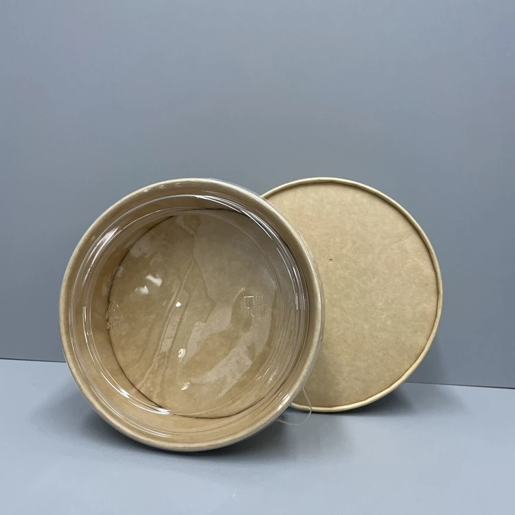 Round Kraft bowl with paper lid_