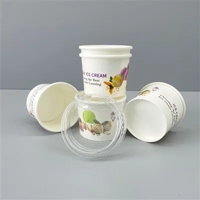 130ml Cwpan Papur Hufen Iâ Custom Ar gyfer Storfa Hufen Iâ